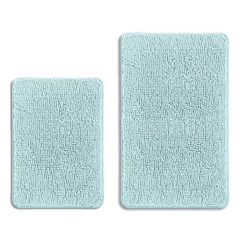 Extra Thick Soft Chenille Bath Mat Non Slip Absorbent Washable Quick Dry Rug
