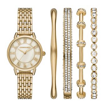 Skechers® Women's Metal Bracelet Watch & 4 Bracelets 5 pc Gift Set