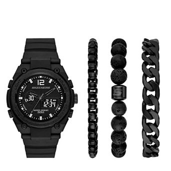 Skechers® Men's Analog-Digital Watch & 3 Bracelets 4 pc Gift Set
