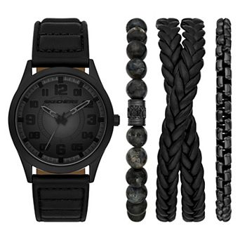 Skechers® Men's Strap Watch & 3 Bracelets 4 pc Gift Set - SR9158