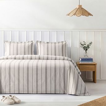 American Soft Linen Washed Cotton Percale Duvet Cover Set
