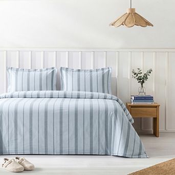 American Soft Linen Washed Cotton Percale Duvet Cover Set
