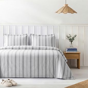 American Soft Linen Washed Cotton Percale Duvet Cover Set