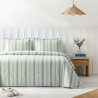 American Soft Linen Washed Cotton Percale Duvet Cover Set