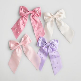 Addie & Tate Oversized Pearl Bow 4-Pack