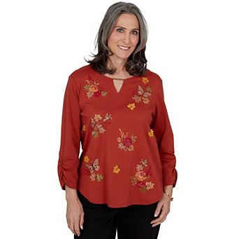 Petite Alfred Dunner Tossed Floral Butterfly Top