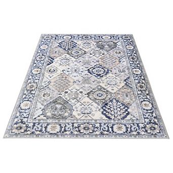 Area Rug Washable Vintage Floral Print Rugs, Boho Non Slip Indoor Carpet for Entryway Living Room