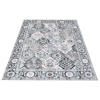 Area Rug Washable Vintage Floral Print Rugs, Boho Non Slip Indoor Carpet for Entryway Living Room
