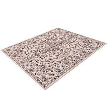 Boho Area Rugs, Machine Washable Area Rug for Living Room Bedroom, Ultra Thin Low Pile Floral Rug