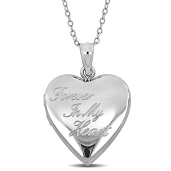 Stella Grace Sterling Silver "Forever in My Heart" Pendant Necklace