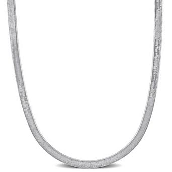 Stella Grace Sterling Silver Herringbone Chain Necklace