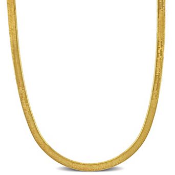 Stella Grace 18k Gold Over Silver Herringbone Chain Necklace