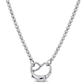 Stella Grace Sterling Silver Heart Beaded Necklace