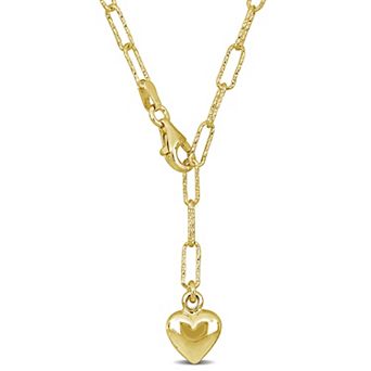 Stella Grace 18k Gold Over Silver Link Heart Lariat Necklace