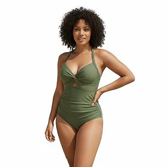 One Piece Swimsuit for women Tummy Control Cutout Bathing Suit Twist Front Beachwear