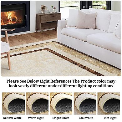 ANIXOL Washable Area Rug, Modern Geometric Print, Non-Slip, Foldable, for Kitchen, Bathroom