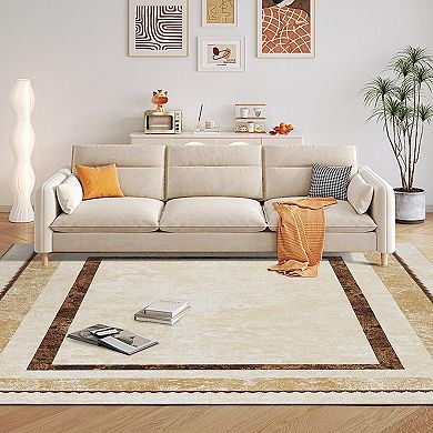 ANIXOL Washable Area Rug, Modern Geometric Print, Non-Slip, Foldable, for Kitchen, Bathroom