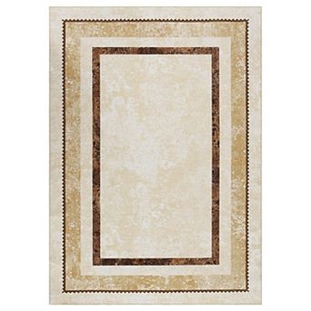 ANIXOL Washable Area Rug, Modern Geometric Print, Non-Slip, Foldable, for Kitchen, Bathroom