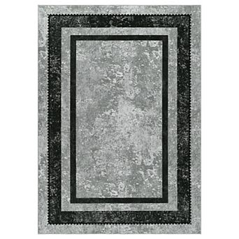 ANIXOL Washable Area Rug, Modern Geometric Print, Non-Slip, Foldable, for Kitchen, Bathroom