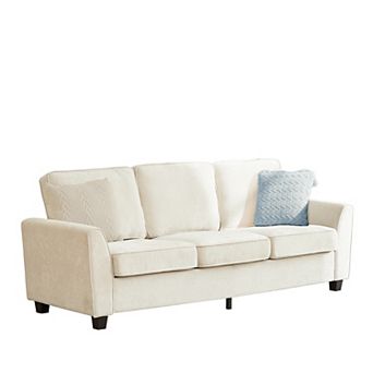 89" 3-Seater Chenille Sofa, Deep Seat Couch with Removable Washable Cover for Living Room