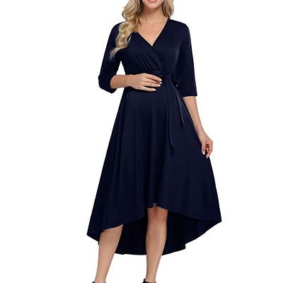 high low maternity cocktail dress Maternity High-Low Ruched Dress