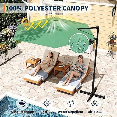 9x9ft Cantilever Patio Umbrella without base,dark green