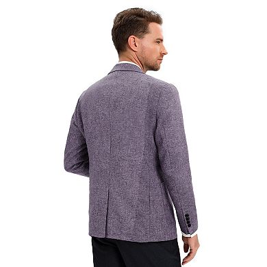 Men's V Neck Long Sleeve One Button Blazer Suit Jacket Coat