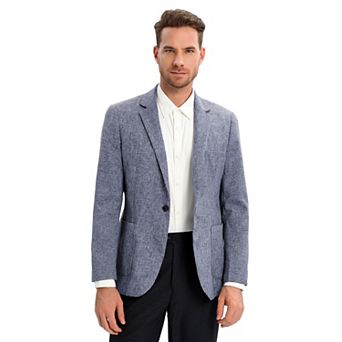 Men's V Neck Long Sleeve One Button Blazer Suit Jacket Coat