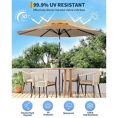 10 ft Outdoor Table Umbrella with Crank Lift and Push Button Tilt Without base