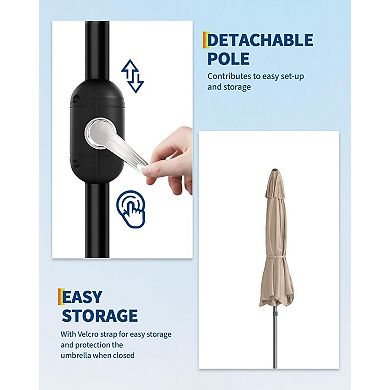 10 ft Outdoor Table Umbrella with Crank Lift and Push Button Tilt Without base