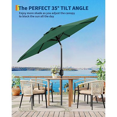 10 ft Outdoor Table Umbrella with Crank Lift and Push Button Tilt Without base