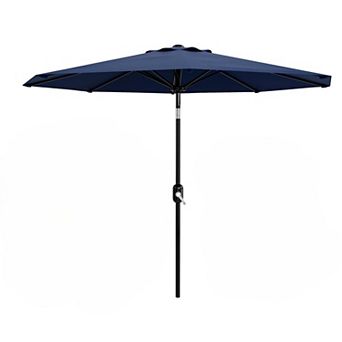 8 Sturdy Ribs Outdoor Table Umbrella with Smooth Crank Lift and Push Button Tilt,10 ft without base