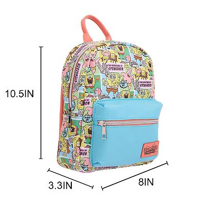 SpongeBob SquarePants Character All-Over Print 11-Inch Mini Backpack