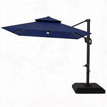 10x10FT Solar LED Cantilever Patio Umbrella