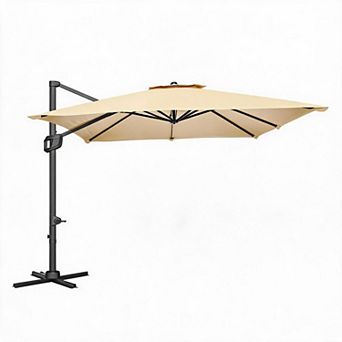 10FT Heavy Duty Cantilever Patio Umbrella with Base,Without Light