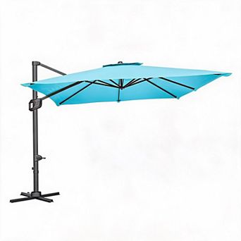 10FT Heavy Duty Cantilever Patio Umbrella with Base,Without Light
