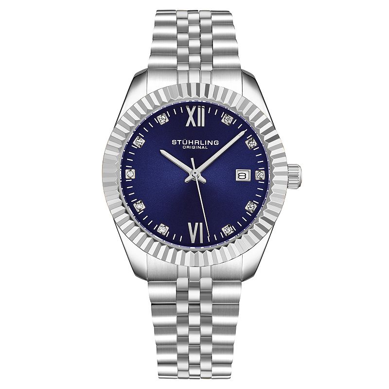Stuhrling Gamine Women's 36mm Quartz Watch - 4024, Blue Silver Tone