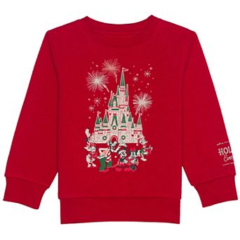 Toddler Disney Holiday Ever After Mickey & Friends Castle Fleece Graphic Pullover