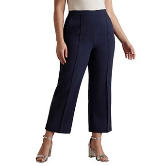 Jessica London Women's Plus Size Perfectease Wide Leg Crop Pant