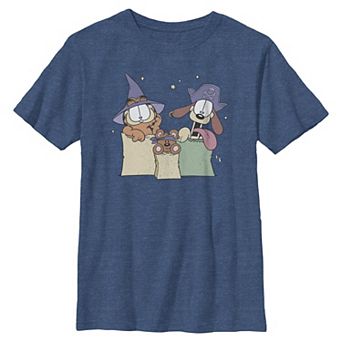 Boys 6-20 Garfield Trick Or Treating Halloween Graphic Tee