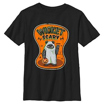 Boys 6-20 Star Wars Ewok Wicket Scary Halloween Graphic Tee