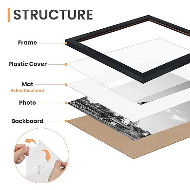 19 Pack Picture Frames Set 8x10 5x7 4x6 Wall Gallery Family Photo Frame Mounting Tabletop Display