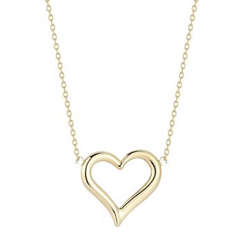 LUMINOR GOLD 14k Gold Open Heart Pendant Necklace