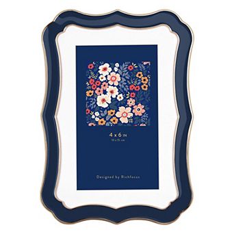 Enamel Picture Frame Zinc Alloy Metal Edge HD Tempered Glass Tabletop Wall Mount Vertical Display