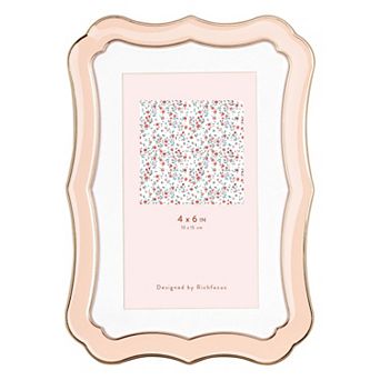 Enamel Picture Frame Zinc Alloy Metal Edge HD Tempered Glass Tabletop Wall Mount Vertical Display