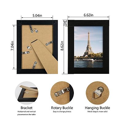 Picture Frame Set of 4 MDF with Real Glass for Tabletop and Wall Display