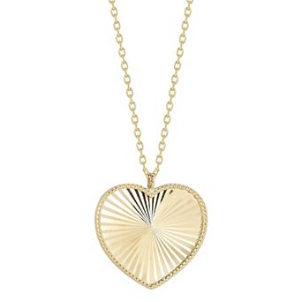 LUMINOR GOLD 14k Gold Fluted Heart Pendant Necklace