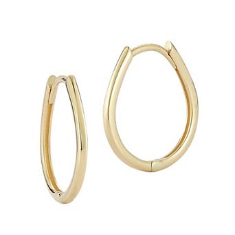 LUMINOR GOLD 14k Gold Pear Shaped Hoop Earrings