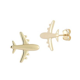 LUMINOR GOLD 14k Gold Airplane Stud Earrings