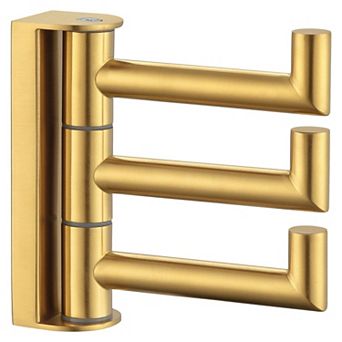 3 Arms Swivel Towel Hook Brushed Dark 304 Stainless Steel Folding Bathroom Wall Mount Holder